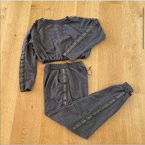 Pretty Little Thing Loungewear Set Gray Taped